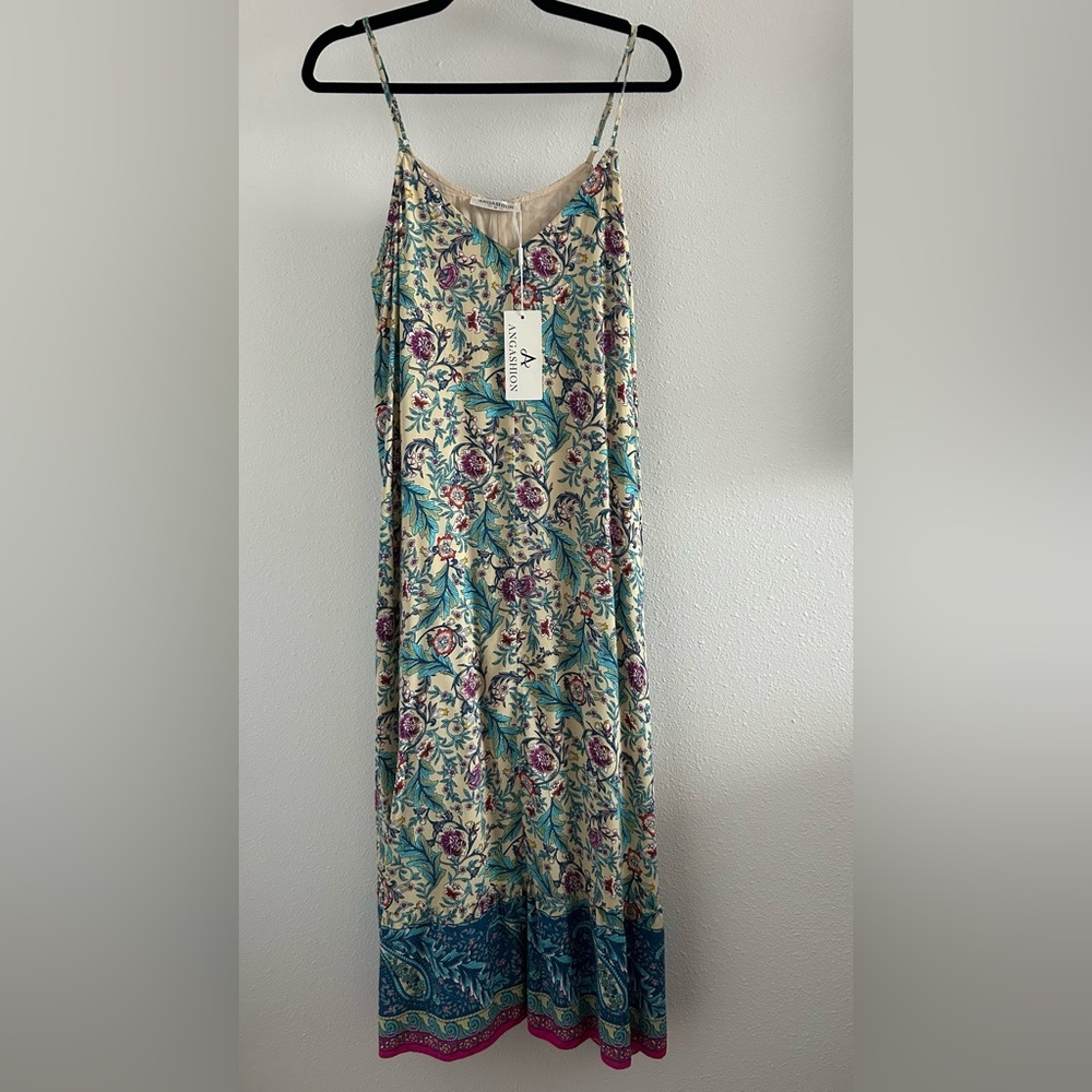 Angashion Floral Maxi Dress